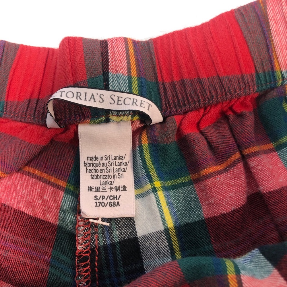 Victoria's Secret Sleep Pajama Shorts Women's Small Plaid Red Lounge - Picture 3 of 5